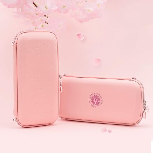 Geekshare Sakura Pink Carry Case Compatible with Nintendo Switch Lite – Ultra Slim Portable Hard Shell Travel Case for Switch Lite & Accessories – 8 Game Cards with a Removable Wrist Strap in Saudi Arabia