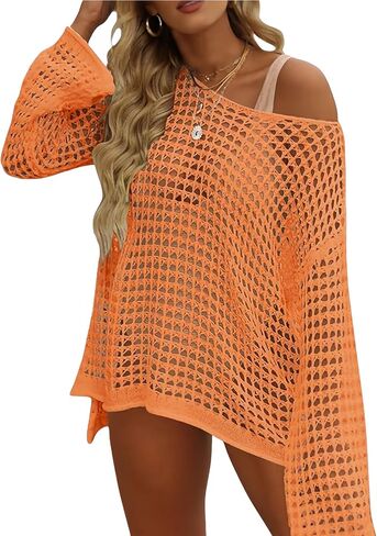 Crochet Swimsuit Coverup Beach Bathing Suit Bikini Cover Ups for Swimwear Women Hollow Out Mesh Summer Beach Outfits in Saudi Arabia