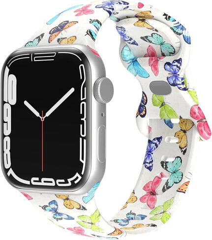 متوافق مع سوار ساعة Apple للأطفال مقاس 38 مم 40 مم 41 مم للأولاد والبنات، حزام مطبوع لطيف على الوجهين متوافق مع iWatch Series 9/Ultra/8/7/6/5/4/3/2/1/SE in Kuwait