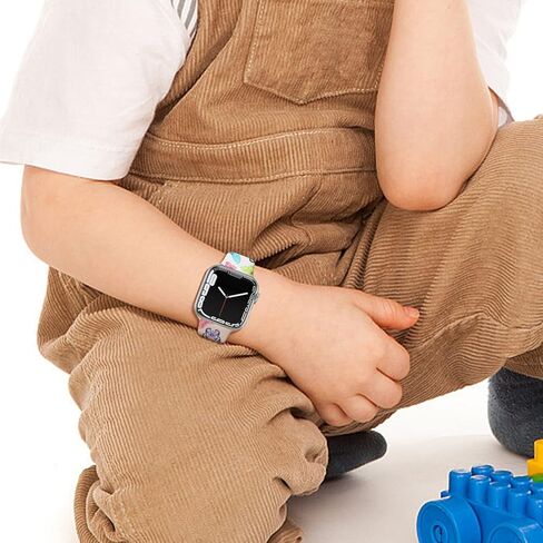 متوافق مع سوار ساعة Apple للأطفال مقاس 38 مم 40 مم 41 مم للأولاد والبنات، حزام مطبوع لطيف على الوجهين متوافق مع iWatch Series 9/Ultra/8/7/6/5/4/3/2/1/SE in Kuwait