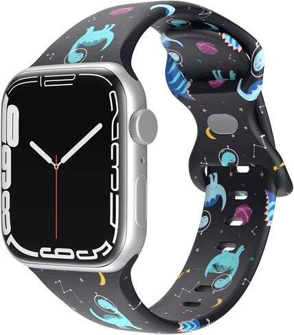 Compatible with Kids Apple Watch Band 38mm 40mm 41mm for Boys Girls, Cute Double-Sided Pattern Printed Strap Compatible with iWatch Series 9/Ultra/8/7/6/5/4/3/2/1/SE in Saudi Arabia