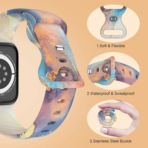 Compatible with Kids Apple Watch Band 38mm 40mm 41mm for Boys Girls, Cute Double-Sided Pattern Printed Strap Compatible with iWatch Series 9/Ultra/8/7/6/5/4/3/2/1/SE in Saudi Arabia
