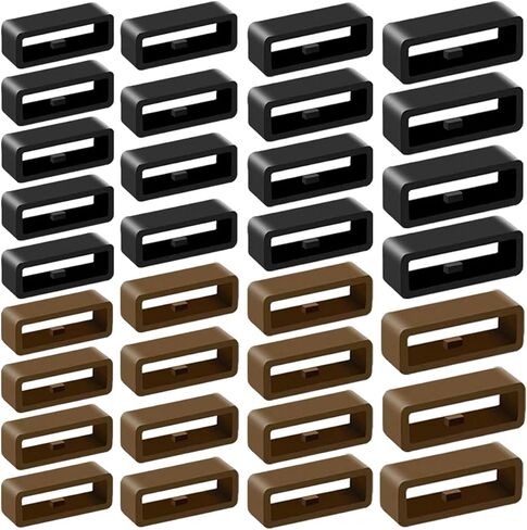 40 قطعة من أحزمة الساعات المصنوعة من السيليكون، حلقات مطاطية بديلة لحزام الساعة، حافظة حزام الساعة، حلقة تثبيت حزام الساعة الذكية، حلقات تثبيت للساعة 4 مقاسات (أسود، بني) in Kuwait