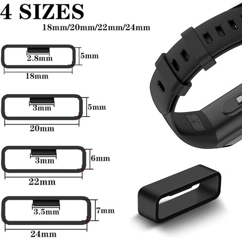 40 قطعة من أحزمة الساعات المصنوعة من السيليكون، حلقات مطاطية بديلة لحزام الساعة، حافظة حزام الساعة، حلقة تثبيت حزام الساعة الذكية، حلقات تثبيت للساعة 4 مقاسات (أسود، بني) in Kuwait