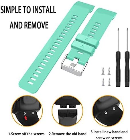 أحزمة ساعة متوافقة مع Garmin Forerunner 35 Bands، حزام معصم بديل رياضي من السيليكون الناعم لساعة Garmin Forerunner 35 الذكية، بدون متتبع، 8 حزم in Kuwait