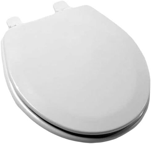 تصميم معاصر فاخر من Jones Stephens مغلق من الأمام - مقعد مرحاض من الخشب الأبيض المستدير مع غطاء C003WD-00 in Kuwait