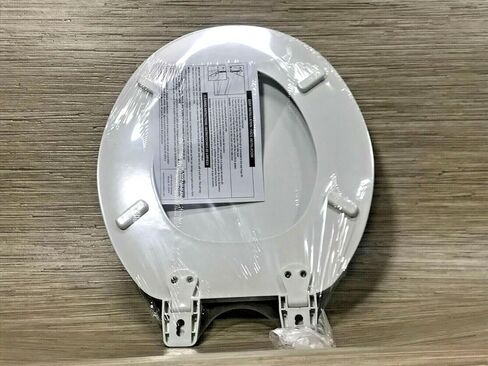 تصميم معاصر فاخر من Jones Stephens مغلق من الأمام - مقعد مرحاض من الخشب الأبيض المستدير مع غطاء C003WD-00 in Kuwait