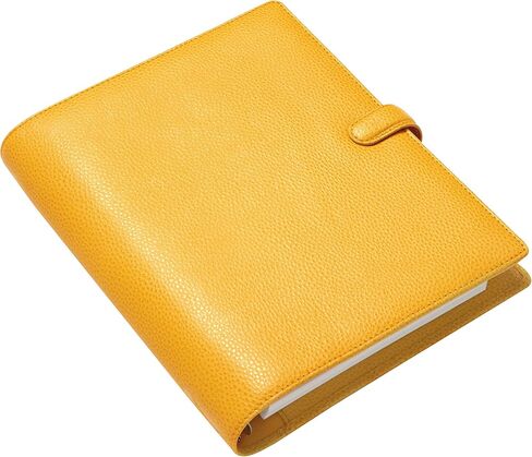 Filofax Finsbury Organizer, A5 Size, Mustard - Traditional Grained Leather, Six Rings, Week-to-View Calendar Diary, Multilingual, 2024 (C022621-24) in Saudi Arabia