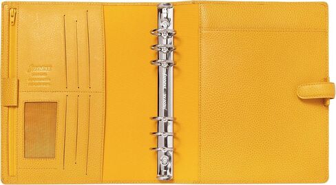 Filofax Finsbury Organizer, A5 Size, Mustard - Traditional Grained Leather, Six Rings, Week-to-View Calendar Diary, Multilingual, 2024 (C022621-24) in Saudi Arabia