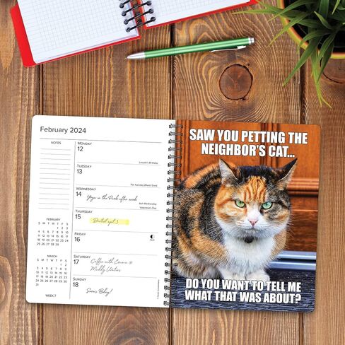 مخطط أسبوعي من Cat-astrofe Softcover لعام 2024، تقويم خطوبة حلزوني (6.5 بوصة × 8.5 بوصة) in Saudi Arabia