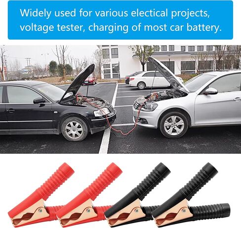 100A Battery Alligator Clips,90mm Car Battery Charger Clamps,Battery Clips Replacement Jumper Cables Boost Clamp,for Car Auto Vehicle Boat (4Pcs） in Saudi Arabia