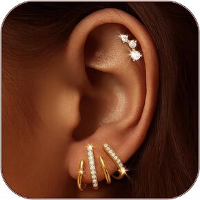 IMBOS Earrings for Women Trendy 14K Gold Stud Earrings Claw Earring Dainty Simple Minimalist Gold Earring Hypoallergenic Jewelry for Women Gifts in Saudi Arabia