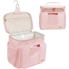 Travel Toiletry Bag for Women, Water Resistant Portable Hanging Toiletry Bags for Traveling, College Dorm, Bathroom, Gym, Shower Caddy, Organizer for Full Sized Bottles, Toiletries (Black) in Saudi Arabia