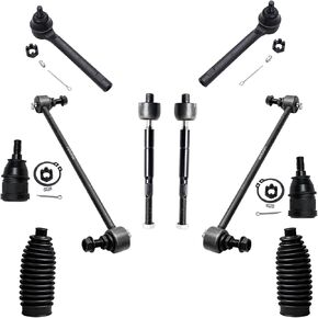 Detroit Axle - Front 10pc Suspension Kit for 05-10 Honda Odyssey ، 2 Sway Bars 2 Lower Ball Comborts 4 Tie Rod Ends 2 Boots 2005 2006 2007 2008 2008 2010 in Kuwait