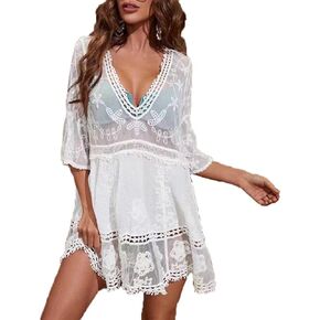 Womens Bathing Suit Cover Up for Beach Pool Swimwear Crochet Dress (Color : Green) in Saudi Arabia