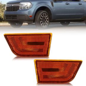 Front Side Marker Lights Housing Compatible with Fo-rd Maverick 2022-2025, [DOT Certified] Turn Signal Marker Light Cover [No Bulbs], Replace OEM #FO2550149, 2 PCS, Clear Lens in Kuwait