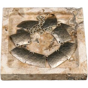 Natural Turkish Travertine Square Stone Accessory Tray for Jewelry, Perfume, Key Decorative Tray for Living Room, Bathroom, Kitchen & Office (Silver) in Saudi Arabia
