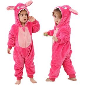 Unisex Baby Flannel Romper Animal Onesie Costume Hooded Cartoon Outfit Suit in Saudi Arabia
