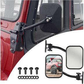 2PCS Compatible with Jeep Mirrors Doors Off,Adjustable Driver and Passenger Side Mirror Replacement Compatible with Jeep Wrangler TJ JKU JK,HD No Vibrate Side View Mirror in Saudi Arabia