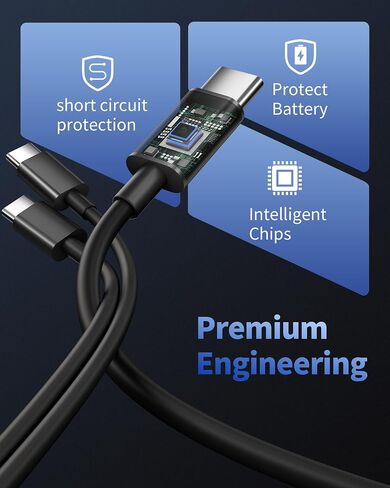 USB C to USB C Cable 10FT, 2-Pack 10 Foot Long Charging Cable Type C Fast Charger Cord for iPhone 16/15 Pro Max/Plus/16e, iPad Pro/Air/Mini, MacBook, Samsung S25/S24/S23, Pixel 9/8/7, Tablet, Android in Kuwait
