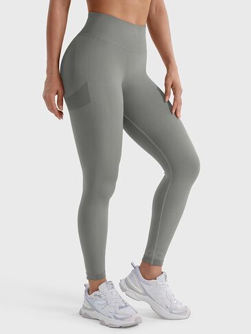 QOQ Womens High Waisted Seamless Workout Leggings Butt Lifting Gym Yoga Pants Booty Scrunch Vital Tummy Control Ruched Tights in Saudi Arabia