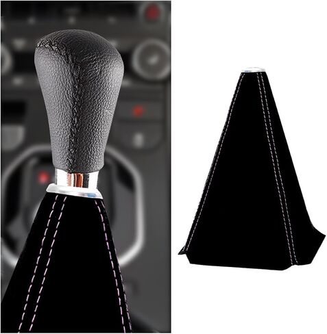 BESULEN Car Shift Boot Cover, Suede Leather Shift Knob Boot Dust Cover, Manual/Auto Shifter Boot Sleeve Replacement, Handbrake Gaiter Boot Dust Cover Car Interior Accessories in Kuwait