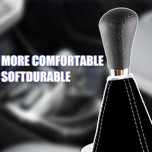 BESULEN Car Shift Boot Cover, Suede Leather Shift Knob Boot Dust Cover, Manual/Auto Shifter Boot Sleeve Replacement, Handbrake Gaiter Boot Dust Cover Car Interior Accessories in Kuwait