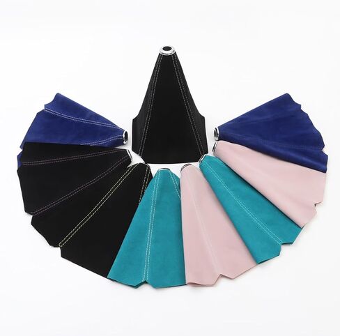 BESULEN Car Shift Boot Cover, Suede Leather Shift Knob Boot Dust Cover, Manual/Auto Shifter Boot Sleeve Replacement, Handbrake Gaiter Boot Dust Cover Car Interior Accessories in Kuwait