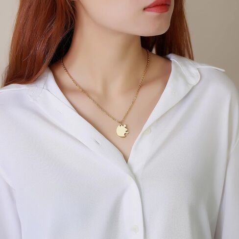 MEALGUET Personalized Name Initial Stainless Steel Heart Shape BFF Puzzle Necklace 2/3/4/5/6 Pcs for Family Love Best Friend Matching Necklace Set in Saudi Arabia