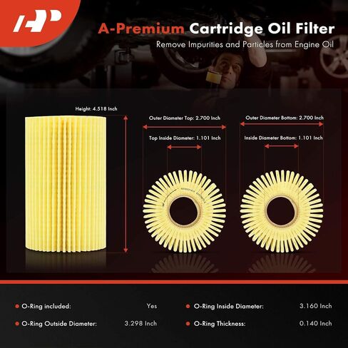 A-Premium 4-PC 10K Miles Protection Oil Filter Compatible with for Toyota Tundra 2007-2021, Sequoia 2008-2022, Land Cruiser 2008-2011 2013-2021 & Lexus GS F 2016-2020, IS F, IS500, LC500, LX570, RC F in Saudi Arabia