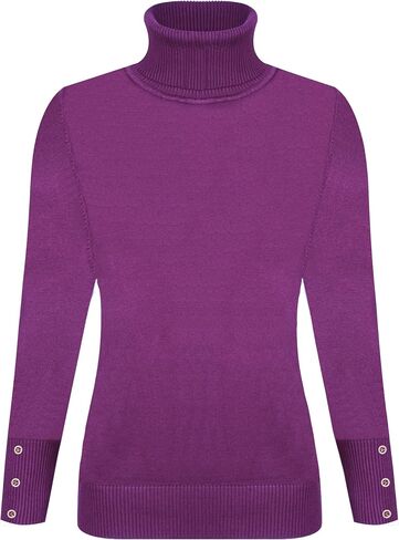 Women's Fall Long Sleeve Turtleneck Sweaters Casual Pullover Jumper Slim Fit Knit Tops in Kuwait