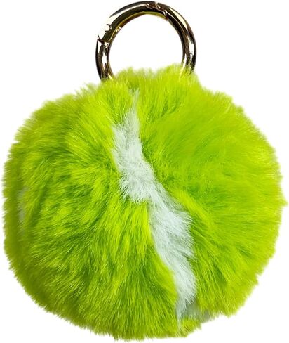 Furry Tennis Ball Keychain – Soft Plush Tennis Ball Key Ring, 2.75" Diameter – Lightweight Fluffy Sports Bag Accessory – Compatible with Backpacks, Purses, Keys, Tennis Bags in Kuwait