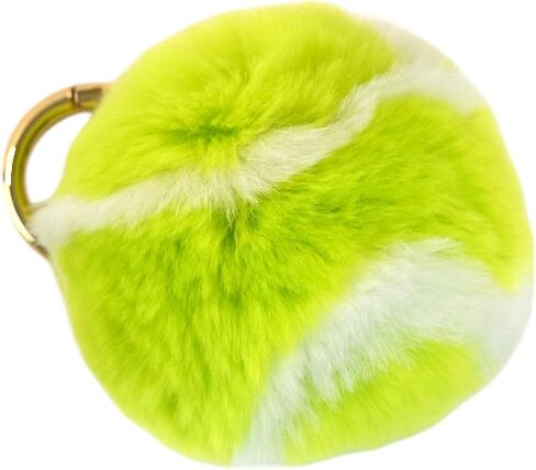 Furry Tennis Ball Keychain – Soft Plush Tennis Ball Key Ring, 2.75" Diameter – Lightweight Fluffy Sports Bag Accessory – Compatible with Backpacks, Purses, Keys, Tennis Bags in Kuwait