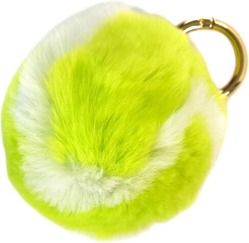 Furry Tennis Ball Keychain – Soft Plush Tennis Ball Key Ring, 2.75" Diameter – Lightweight Fluffy Sports Bag Accessory – Compatible with Backpacks, Purses, Keys, Tennis Bags in Kuwait