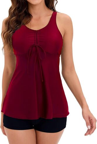 Tankini Swimsuits for Women 2025 Two Piece Swim Bathing Suits Tankini Top with Shorts Tummy Control Swimwear in Saudi Arabia