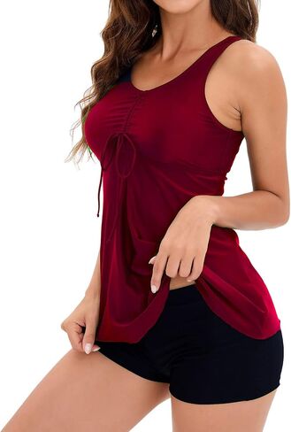 Tankini Swimsuits for Women 2025 Two Piece Swim Bathing Suits Tankini Top with Shorts Tummy Control Swimwear in Saudi Arabia