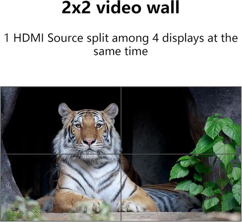 4K ICUIXIAN Video Wall Controller 2x2 4k Multi-View Seamless Matrix Switcher 4x4 Support HDMI 2.0、RS232 Software、 3.5MM Audio 、1x4 4x1 Video Wall 90-180-270° of Rotation(4x4 Matrix+2x2 Video Wall) in Kuwait