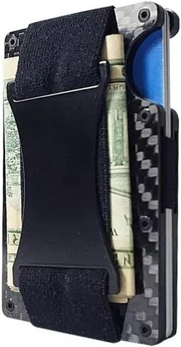 الحد الأدنى من ألياف الكربون المعدنية RFID محفظة مع حزام نقدي in Kuwait