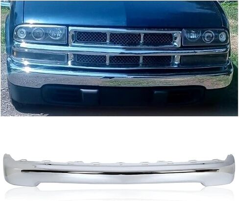 KUAFU Front Bumper Face Bar Compatible with 1998-2005 Chevrolet S10 Blazer Pickup Truck Replacement For GM1002367 15007660 Black W/O Hole in Saudi Arabia