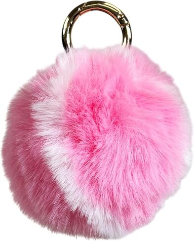Furry Tennis Ball Keychain – Soft Plush Tennis Ball Key Ring, 2.75" Diameter – Lightweight Fluffy Sports Bag Accessory – Compatible with Backpacks, Purses, Keys, Tennis Bags in Kuwait
