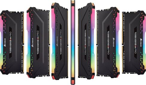 ذاكرة سطح المكتب Corsair Vengeance RGB PRO 128 جيجابايت (4 × 32 جيجابايت) DDR4 3000 (PC4-24000) C16 - أسود (CMW128GX4M4D3000C16) in Saudi Arabia