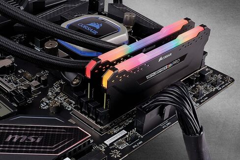 ذاكرة سطح المكتب Corsair Vengeance RGB PRO 128 جيجابايت (4 × 32 جيجابايت) DDR4 3000 (PC4-24000) C16 - أسود (CMW128GX4M4D3000C16) in Saudi Arabia