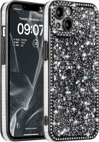Fabspark Case لـ iPhone 16 Pro Max ، Glitter Crystal Diamond Rhinestons Sequin Bling Bling Sparkly Luckury Luxury Case ، الحماية الكاملة الجمالية اللطيفة لـ iPhone 16 Pro Max ، Pink in Kuwait