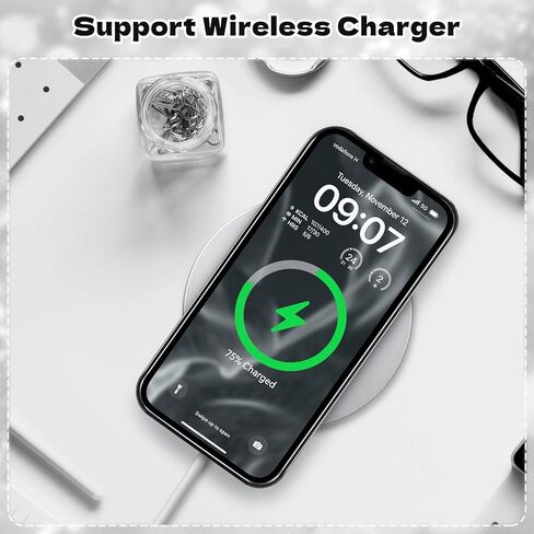 Fabspark Case لـ iPhone 16 Pro Max ، Glitter Crystal Diamond Rhinestons Sequin Bling Bling Sparkly Luckury Luxury Case ، الحماية الكاملة الجمالية اللطيفة لـ iPhone 16 Pro Max ، Pink in Kuwait