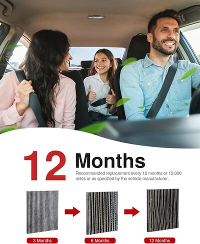 فلتر هواء كابينة بوروما مع الكربون المنشط، بديل لـ CF11671، 6090C، CAF1864P، مازدا: EG21-61-P11، جيب جراند واجونير، واجونير، مازدا CX-7، رام 1500، 1500 كلاسيك، 2500، 3500، 4500، 5500 in Kuwait