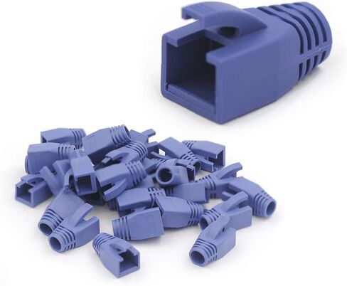 VCE 30-Pack Cat6A/Cat7 Ethernet RJ45 Boots Strain Relief Boots Cable Cap Connector Plug Cover Soft Plastic -Black in Kuwait