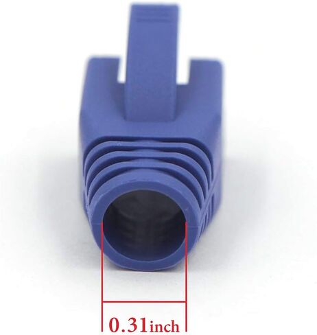 VCE 30-Pack Cat6A/Cat7 Ethernet RJ45 Boots Strain Relief Boots Cable Cap Connector Plug Cover Soft Plastic -Black in Kuwait