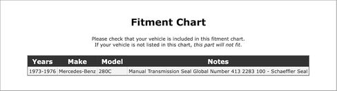 Front Manual Transmission Seal Compatible With Mercedes-Benz 280C 1976 1975 1974 1973 P-2559624 in Saudi Arabia
