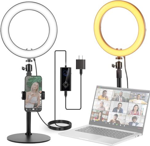 NEWER 12 "24W طاقة عالية طاقة خاتم ضوء مع حامل/حامل للهاتف ، LED إضاءة مؤتمر الفيديو Selfie لدفق iPhone Makeup VLOG تسجيل الكمبيوتر المحمول كاميرا ويب CALL CALL PODCAST ، RH12B in Saudi Arabia