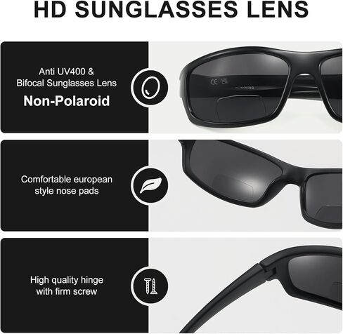 القراءة ثنائية البؤرة النظارات الشمسية للرجال والنساء ، واللف حول الرياضة قارئ صيد الأسماك الشمس نظارات UV حماية in Kuwait